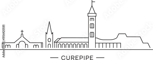 Curepipe mauritius cityscape skyline architectural landmark silhouette on transparent background