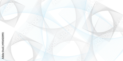 Abstract white background with light blue and grey geometric wireframe squares, elegant minimalist linear tech vector