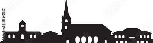 Nuku alofa city skyline silhouette with historic architecture and cathedral on transparent layer