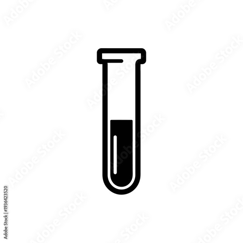 Medical Test Tube Laboratory Icon Vector Isolated