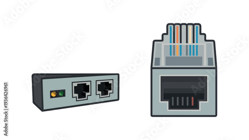 Network adapter and rj45 connector with wires