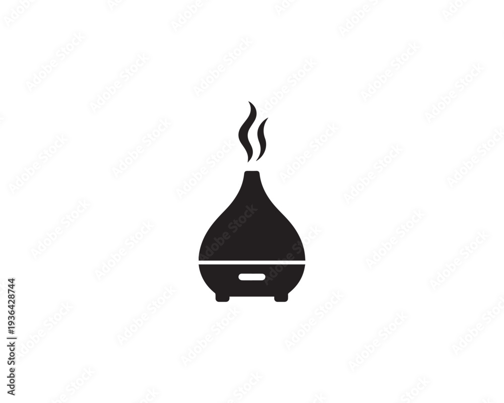 Obraz premium Essential aroma spa diffuser icon silhouette vector design art illustration