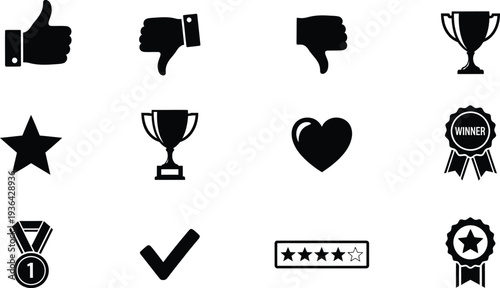 Collection of social media and rating icons