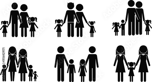 Set of professional business people silhouettes, standing and walking men and women in formal suits for corporate identity, office projects.