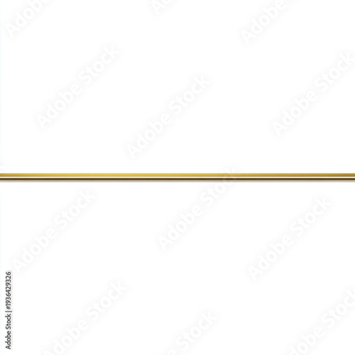 A thin, horizontal gold line divides the image against a stark white backdrop