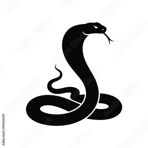 A striking silhouette of a cobra poised and ready to strike