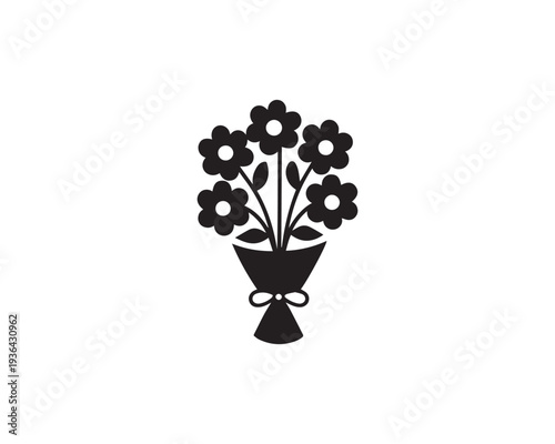 Flower bouquet icon silhouette vector design art illustration.