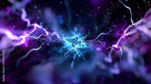 Vivid Electric Energy Burst in Ethereal Space with Dynamic Vibrant Colors and Abstract Design Effects