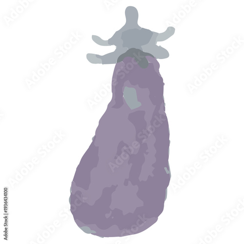 旬の野菜の秋茄子の水彩イラスト 10月の幼稚園・保育園向けやさしい挿絵シリーズ