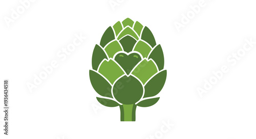 Green Artichoke Vegetable Icon Vector
