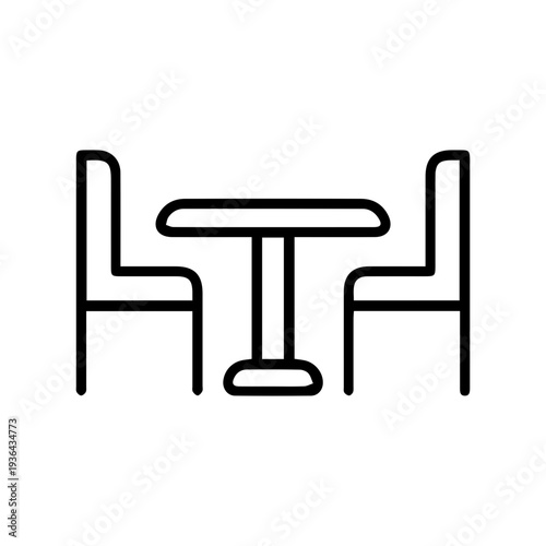 Cafe Table and Chairs Icon