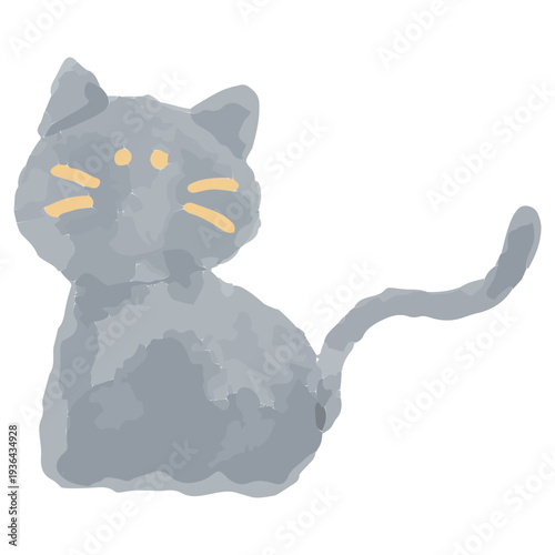 ハロウィンの可愛い黒猫の水彩イラスト 10月の幼稚園・保育園向けやさしい挿絵シリーズ