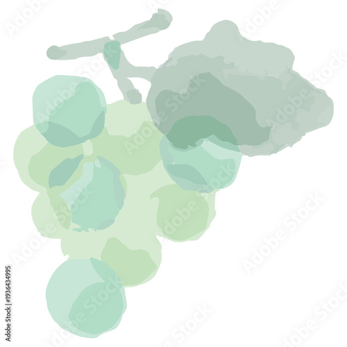 瑞々しいマスカットの水彩イラスト 10月の幼稚園・保育園向けやさしい挿絵シリーズ