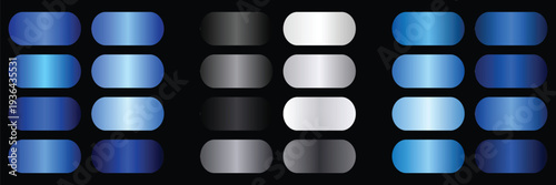 Finance Blue Sapphire Gradient UI Swatch Collection with Minimal Black White Corporate Color Palette.