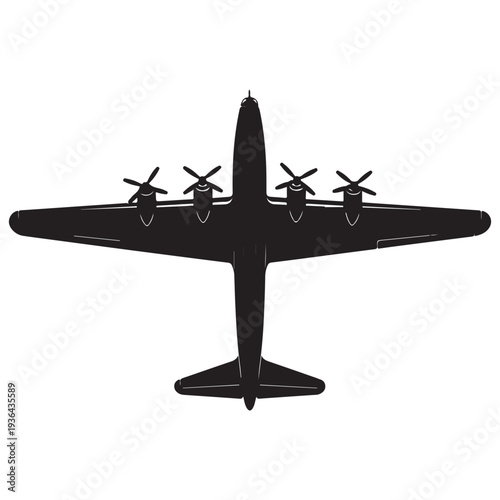 multiengine,plane,silhouette flat design for cargo transport illustration vector graphic for logistics manual