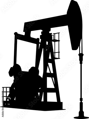 Oil Pumpjack Silhouette Extracting Crude Oil