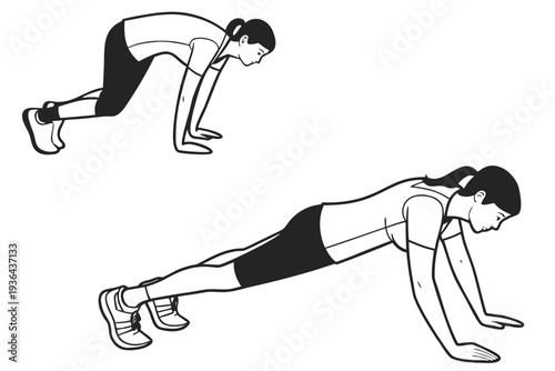 Woman performing a plank exercise with proper form