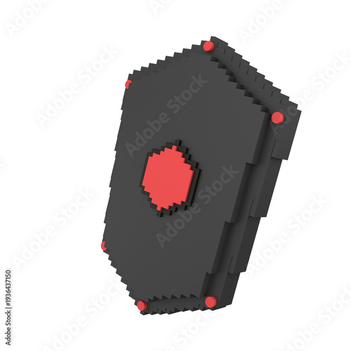 Pixel Shield 3D Illustration