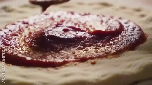 Wallpaper Mural Spreading tomato sauce on pizza dough. Torontodigital.ca