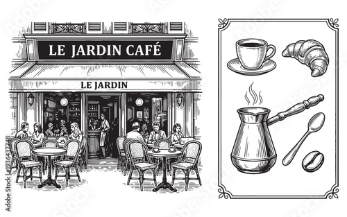 Vintage Cafe du Monde French Coffee Shop and Pastry Set