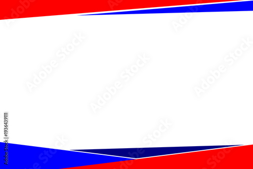 Abstract red and blue geometric background with white copy space. Modern dynamic vector design ideal for business banner, presentation, website header, brochure, and corporate template layout.