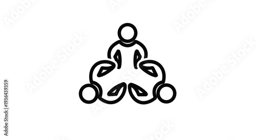 Silhouette of a person meditating in a yoga pose with multiple limbs silhouette