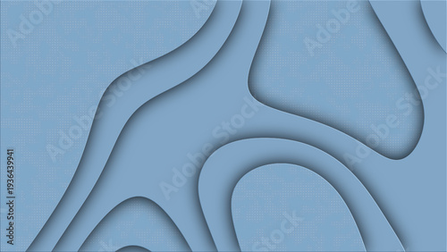 Dark Abstract Paper Cut Layers Background with Smooth Organic Shapes and Minimal Dot Texture, Modern Luxury 3D Topographic Style for Technology, Branding, and Creative Design. 3D rendering