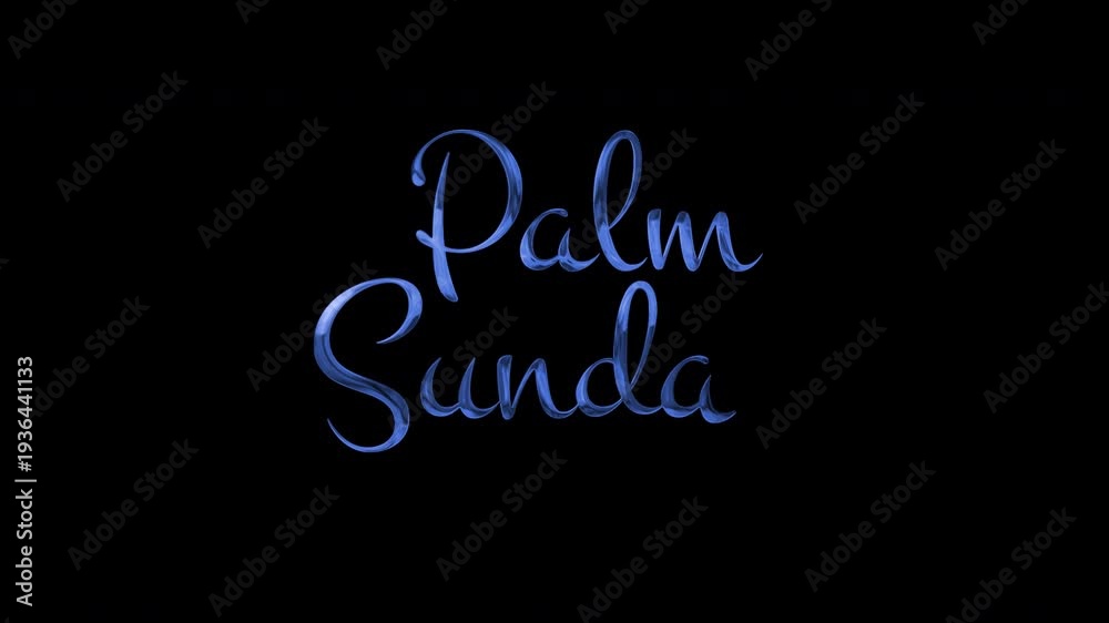 Palm sunday text in elegant cursive font on black background. Suitable ...