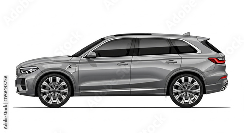 Gray SUV Car Vehicle Profile.