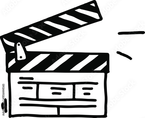 Video Recording Screen Elements Set – REC Icon, Loading Buffer Symbol and Film Clapperboard Vector