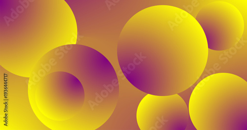 Yellow Violet Copy Space Abstract background with balls Gradient Design