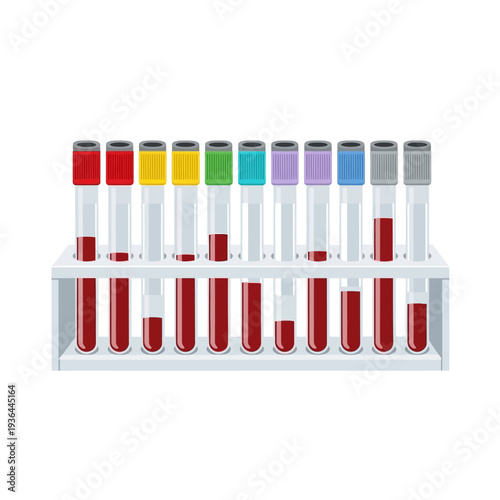 Blood Collection Tubes Rack Medical Lab Test Samples Healthcare Science