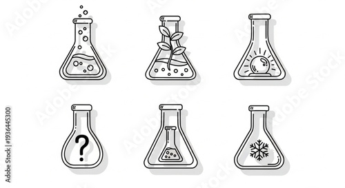 Laboratory Flasks with Various Contents.