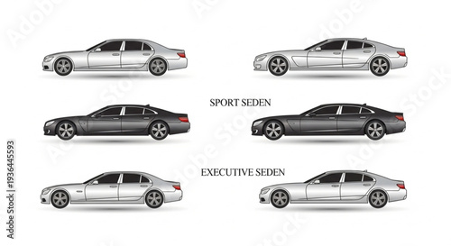 Luxury Cars Side View Comparison.