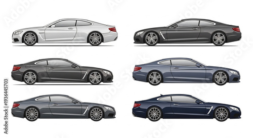 Luxury Cars Side View Profiles.