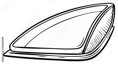 Illustrated artistic drawing of a pillow in sketch outline style, monochrome.