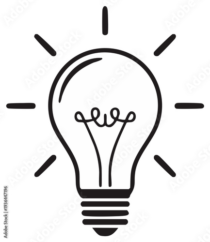 Glowing lightbulb illustration, idea concept, creativity, inspiration