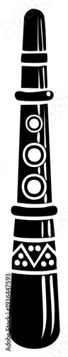 Abstract tribal flute symbol vector illustration