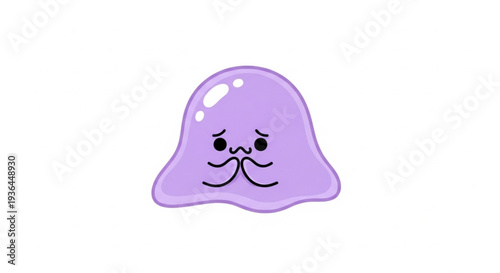 Purple Cartoon Seal Character Illustration.
