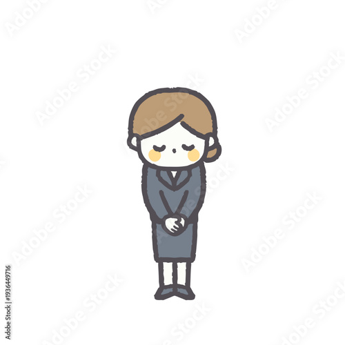 Bowing businesswoman illustration