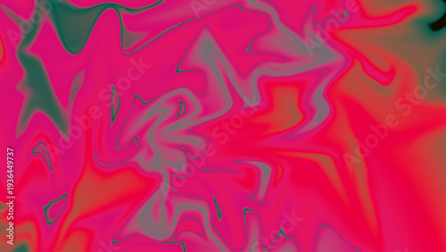 Abstract digital art vector with swirling jagged psychedelic shapes, vibrant pink and red gradients, and dynamic surreal motion design