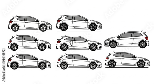 Multiple Silver Cars in Different Angles.