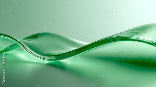 abstract green glass wave background