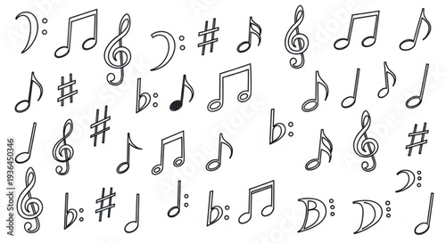 Musical Notes and Symbols Collection.