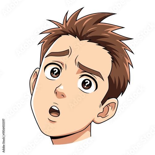 Confused Young Man with Question Marks in Eyes.