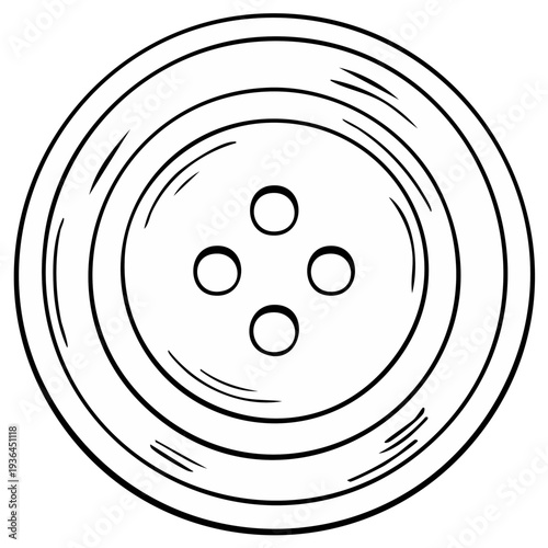Black and white illustration of a button