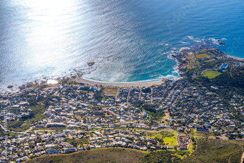 Photos Aerial view of Camps Bay Beach and Atlantic Seaboard from Table Mountain, Cape T
