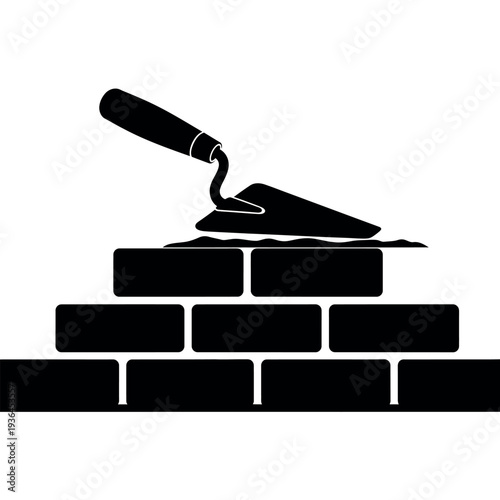 Masonry Construction Worker Brick Wall Vector