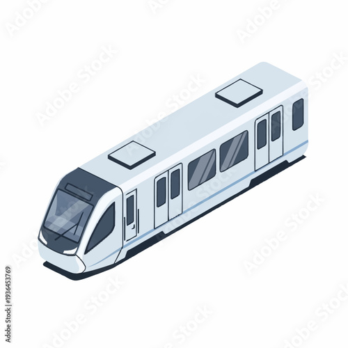 Modern White Train with Gray Accents.