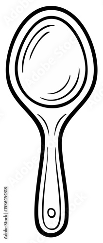 Stylized outline of a simple cooking spoon with a hole in the handle